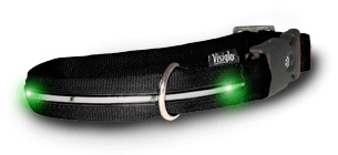 Svítící obojek Visiglo BLACK LED GREEN